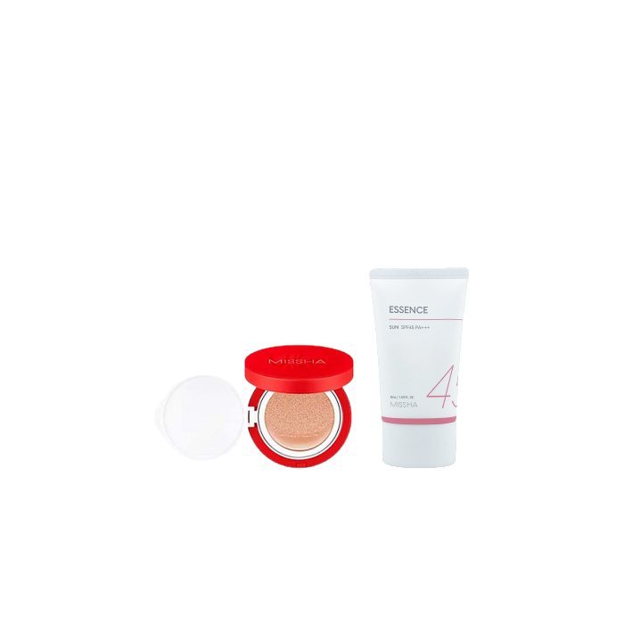 MISSHA - All Around Safe Block Essence Sun SPF45 PA+++ - 50ml X MISSHA - Velvet Finish Cushion SPF50+ PA+++ - 15g - 23 61307