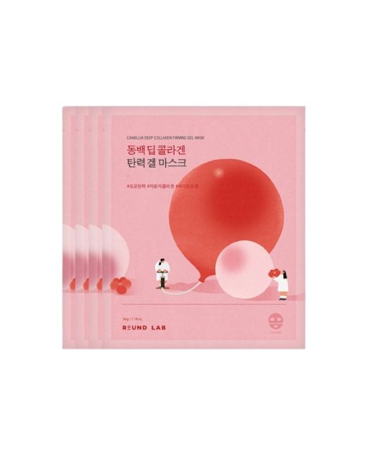 Round Lab - Camellia Deep Collagen Firming Gel Mask - 34g*4ea