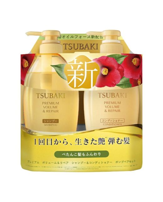 Shiseido - Tsubaki Premium Volume & Repair Shampoo & Conditioner Pump Pair Set - 450ml + 450ml