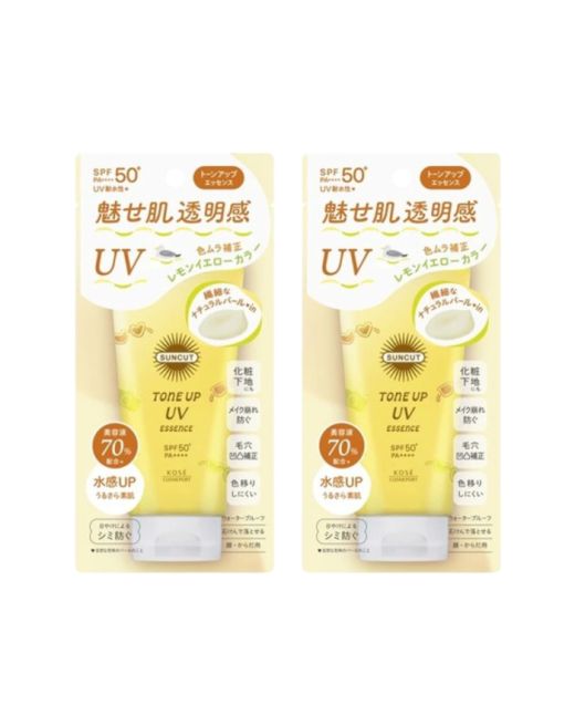 Kose - Suncut UV Tone Up Essence SP50+ PA++++ (2024 Version) - 80g - Lemon Yellow (2ea) Set