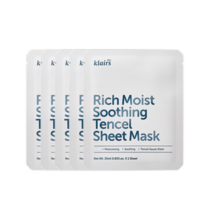Dear, Klairs - Rich Moist Soothing Tencel Sheet Mask -5pc 16290