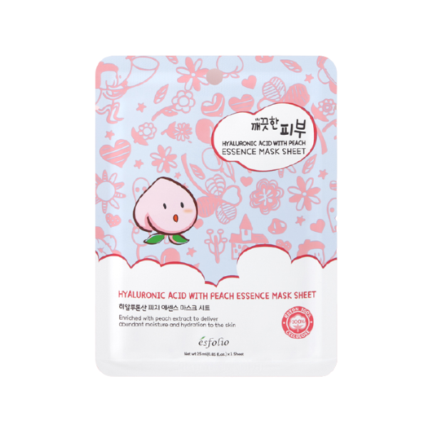 esfolio - Pure Skin Essence Mask Sheet - 25ml*1pc - Hyaluronic Acid With Peach 16749