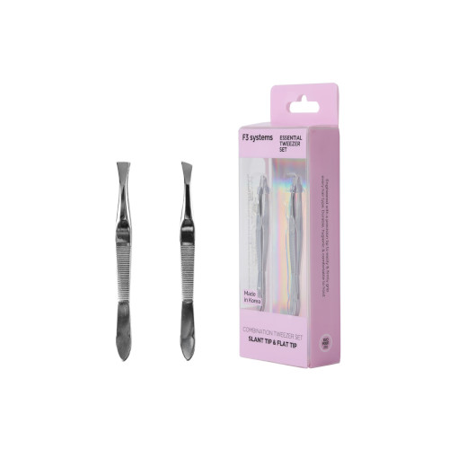 F3 SYSTEMS - Essential Tweezer Set - Slant & Flat - 1set