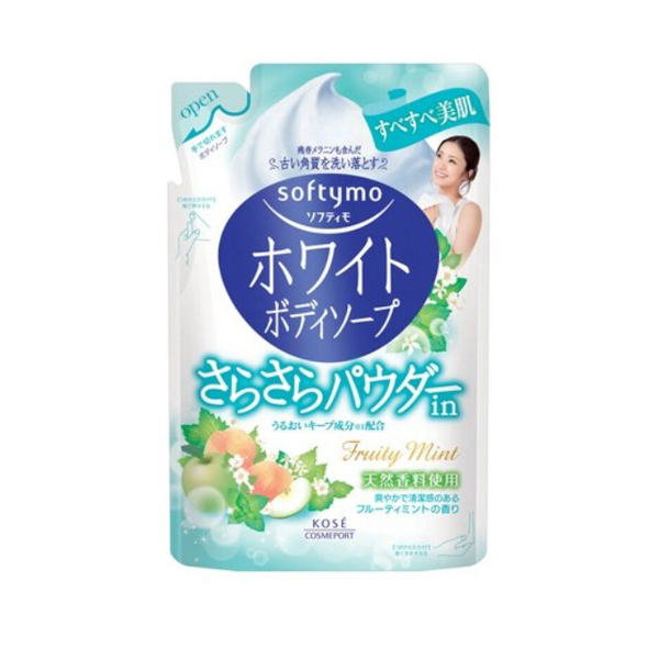 Kose - Softymo White Body Soap Refill - 420ml - Smooth Powder Fruity Mint 57795