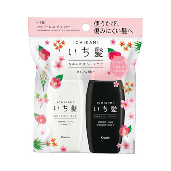 Kracie - Ichikami Smoothing Shampoo & Conditioner Mini Set - 1set(2items) 60536