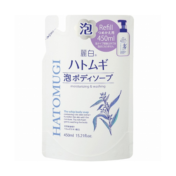 KUMANO COSME - Reihaku Hatomugi Moisturizing & Washing Whip Body Soap Refill - 450ml 57826