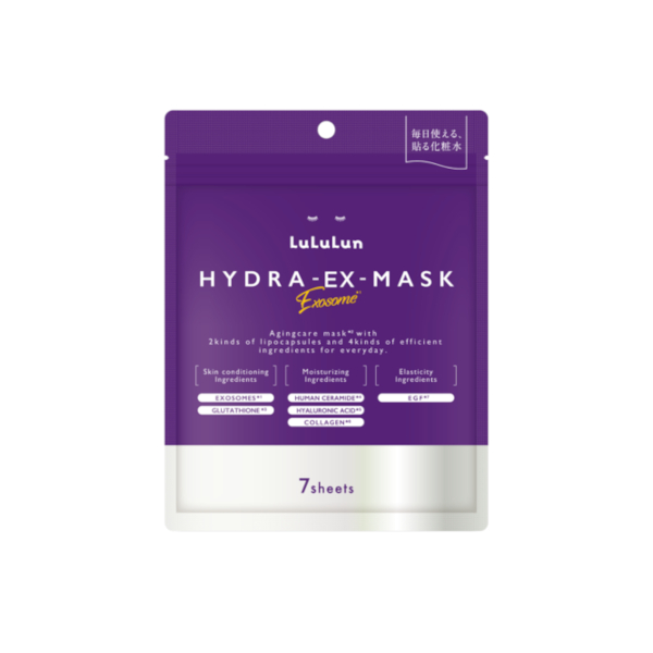 LULULUN Face Mask Hydra EX Mask Exosome Ageing Skin 7 Sheets
