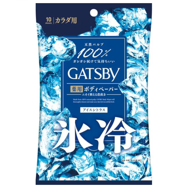 Mandom - Gatsby Powder Deodorant Body Wipes - 10 sheets - Ice Citrus 58626