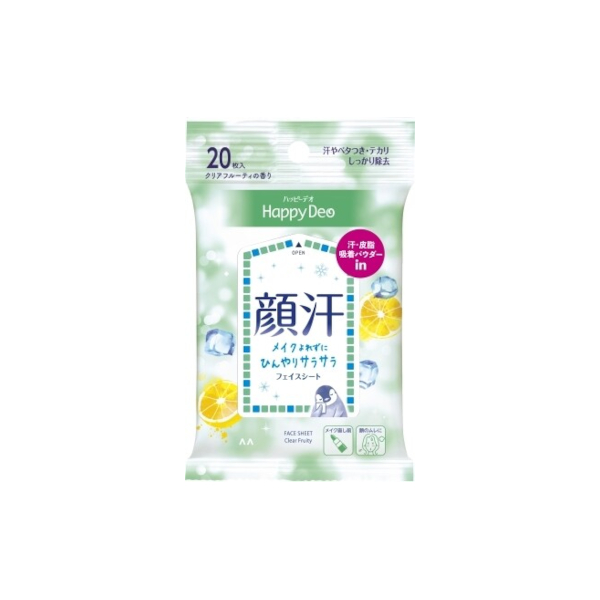 Mandom - Happy Deo Body Sheet - 20 sheets - Clear Fruity 58634