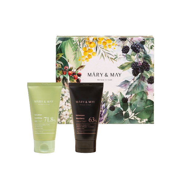 Mary & May - Soothing Gel Cream + Idebenone Blackberry Intense Cream Duo Set - 100g x2 35438