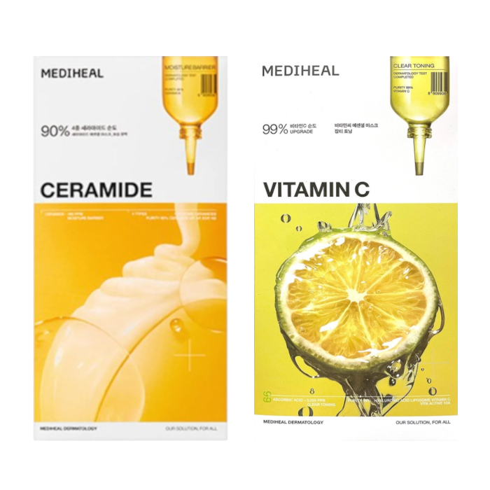 Mediheal - Ceramide Essential Mask - 10pcs & Vitamin C Essential Mask Sheet - 10pcs Set