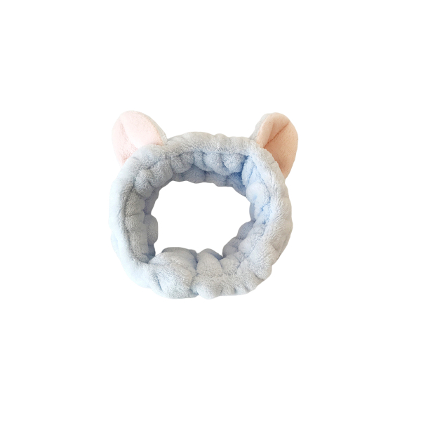 MsBlossom - Face Wash Cat Ribbon Headband - 1pc - Blue