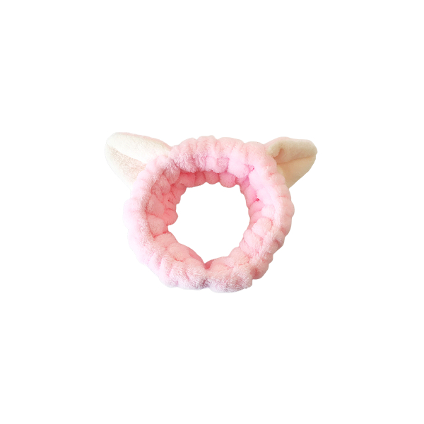 MsBlossom - Face Wash Cat Ribbon Headband - 1pc - Pink 32935