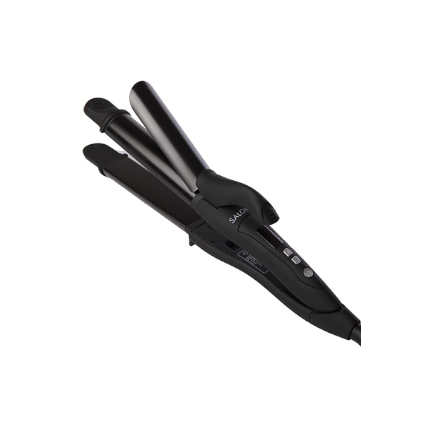 SALONIA - 2 Way Straightening & Curling Hair Iron (100V-240V) SL-002AB - 1pc - 32mm All Black 59162