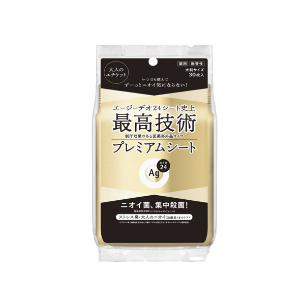 Shiseido - Ag Deo 24 Premium Deodorant & Antiperspirant Shower Sheet - 30pcs - Non Fragrance 58663