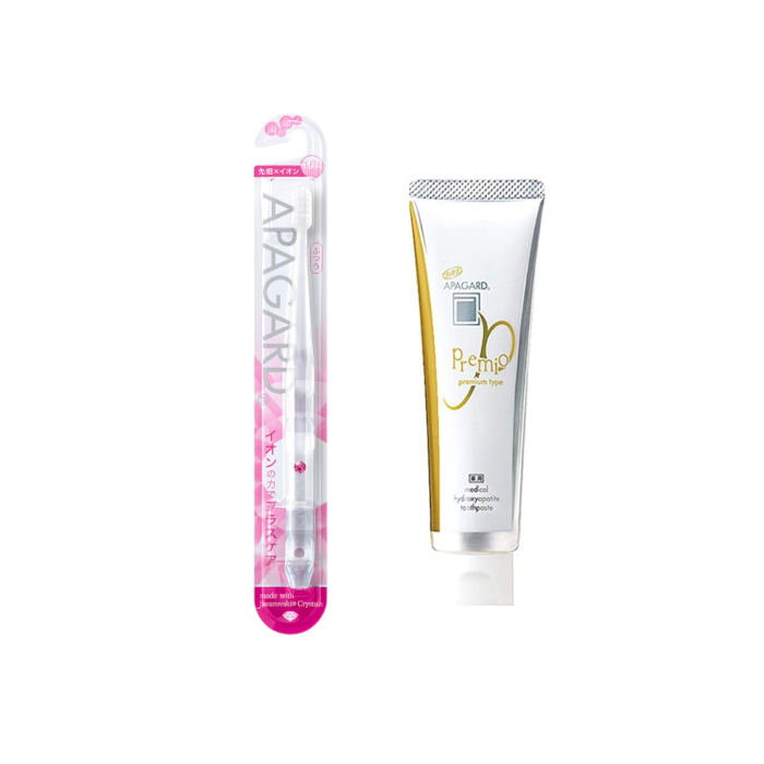 APAGARD - Premio Toothpaste - 53g (1ea) + APAGARD - Crystal Toothbrush - 1pc - Random Color (1ea) Set 48687