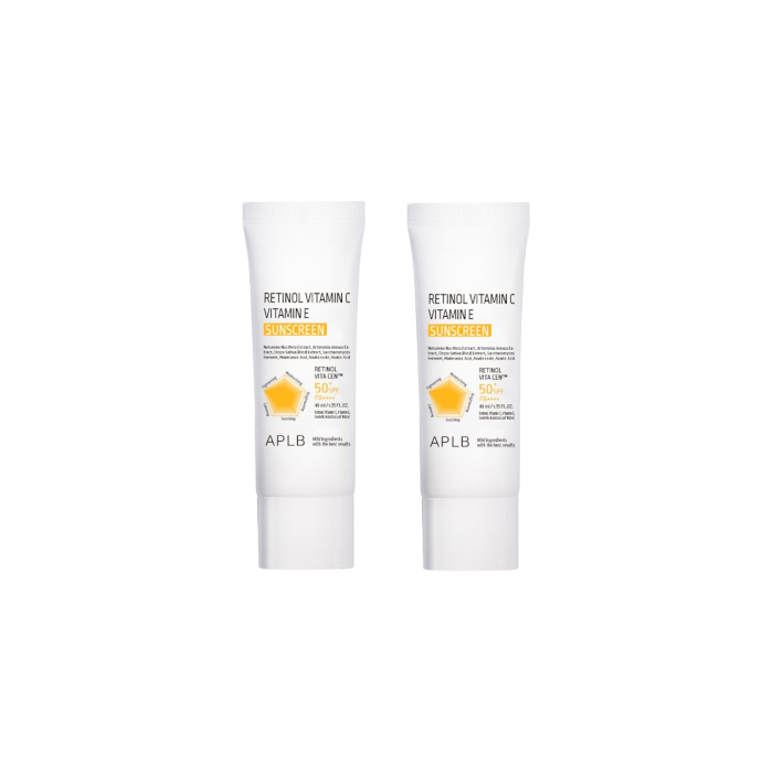 APLB - Retinol Vitamin C Vitamin E Sunscreen SPF50+ PA++++ - 40ml (2ea) Set