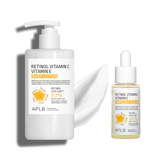 APLB - Retinol Vitamin C Vitamin E Body Lotion - 300ml (1ea) X Ampoule Serum - 40ml (1ea) Set 93445
