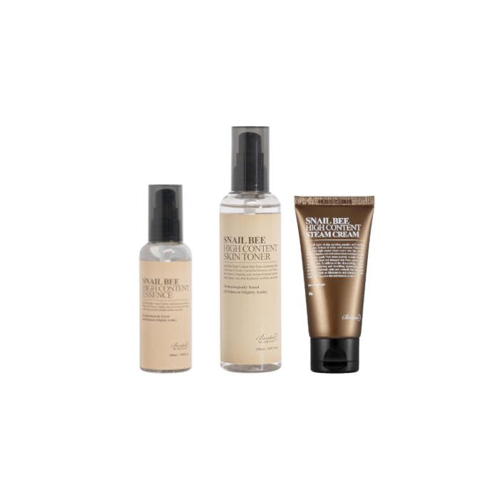 Benton - Snail Bee High Content Essence - 100ml (1ea) + Skin Toner - 150ml (1ea) + Steam Cream - 50g (1ea) Set