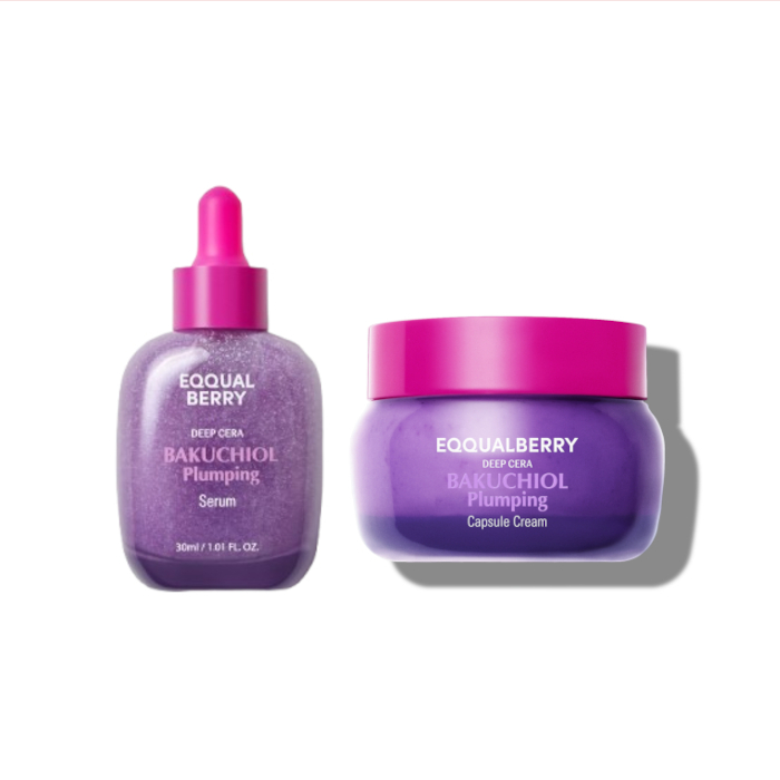 EQQUALBERRY - Bakuchiol Plumping Serum - 30ml (1ea) X Capsule Cream - 50ml (1ea) Set