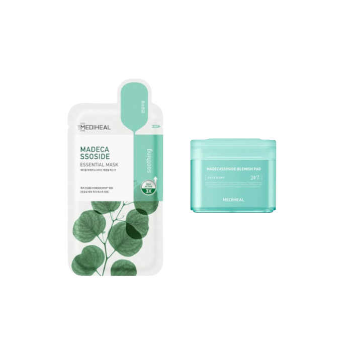 Mediheal - Madecassoside Blemish Pad - 100ea + Madecassoside Essential Mask - 10pcs Set 52254