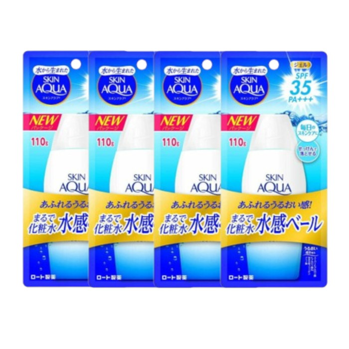 Rohto Mentholatum - Skin Aqua Moisture Gel Sunscreen SPF35 / PA+++ - 110g - White (4ea) Set 89142