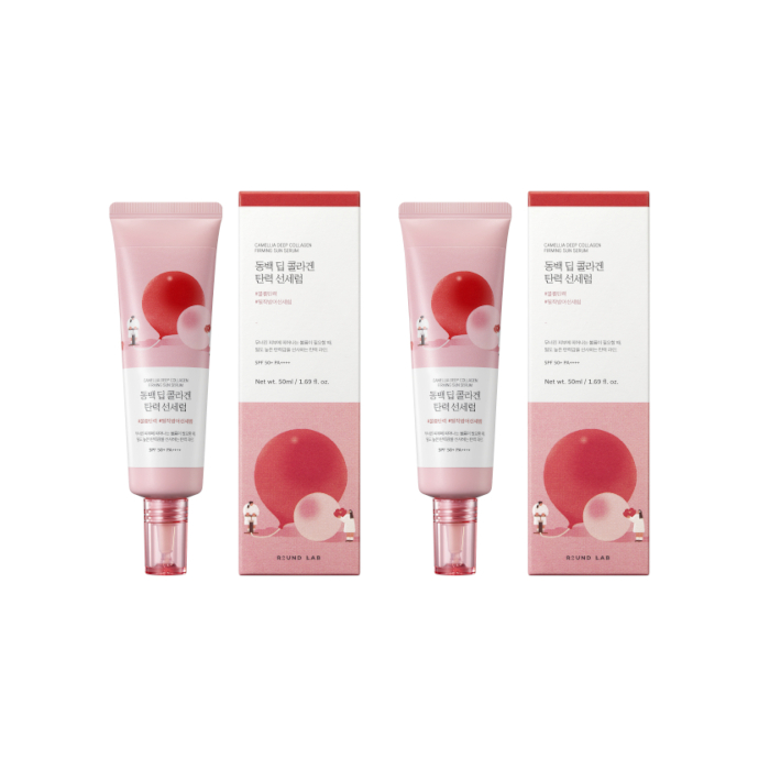 Round Lab - Camellia Deep Collagen Firming Sun Serum SPF50+ PA++++ - 50ml (2ea) Set 91538