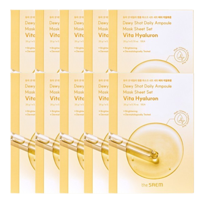 The Saem - Dewy Shot Daily Ampoule Mask - 1pc - Vita Hyaluron (10ea) Set 54391