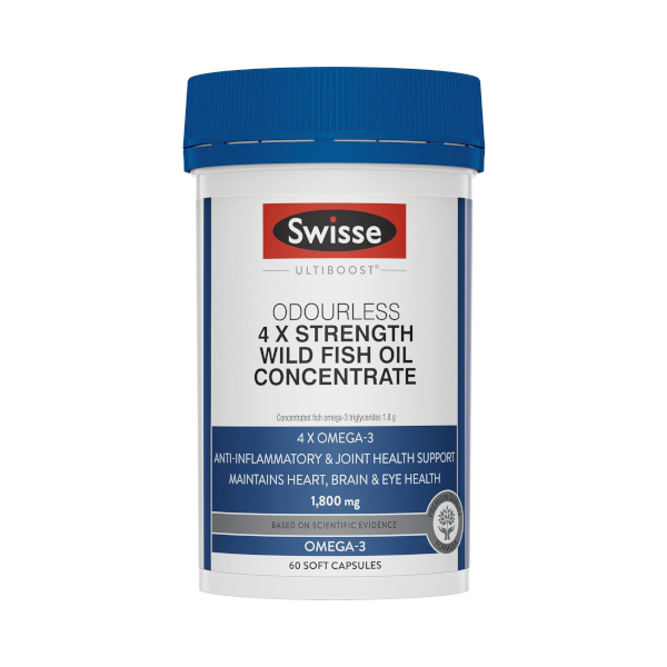 Swisse - 4 X Strength Wild Fish Oil Concentrate - 60 Capsules 23669