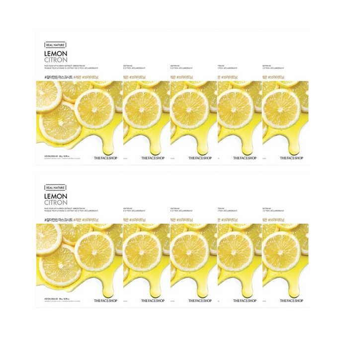 THE FACE SHOP - Real Nature Face Mask - Lemon - 1pc (10ea) Set 55060