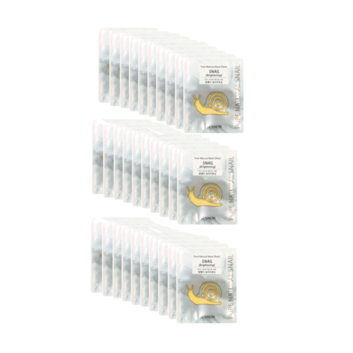 The Saem - Pure Natural Mask Sheet - Snail Brightening (30ea) Set 54376