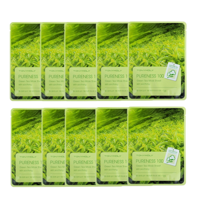 TONYMOLY - Pureness 100 Mask Sheet - Green Tea (10ea) Set 55118