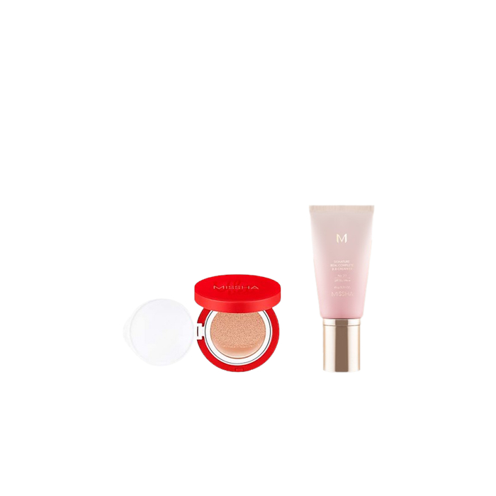MISSHA - M Signature Real Complete BB Cream EX SPF30 PA++ (New Version) - 45g - 23 Calm Beige X MISSHA - Velvet Finish Cushion 55931