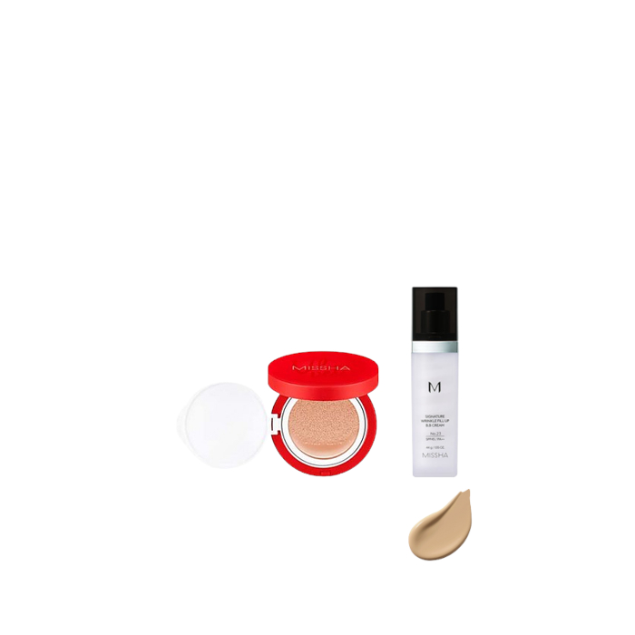 MISSHA - Signature Wrinkle Fill Up BB Cream (SPF37 PA++) - No.23/44g X MISSHA - Velvet Finish Cushion SPF50+ PA+++ - 15g - 21 55929