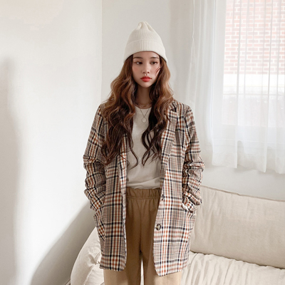 Icecream12 Plaid Blazer