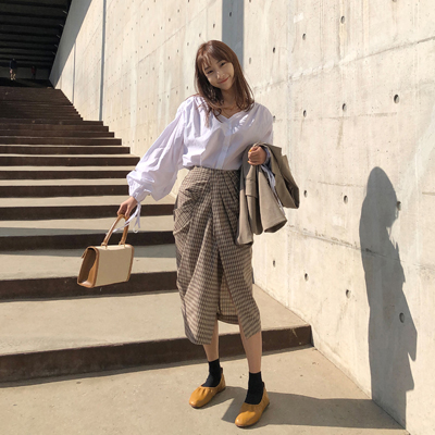 SSONGBYSSONG Twist High Waist Skirt