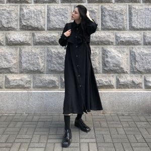  MissLady - Pleated Panel Long Shirtdress