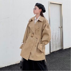  Rosy.B - Tie-Sleeve Trench Coat with Belt
