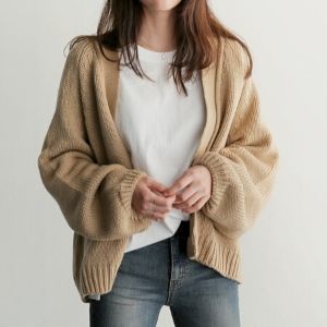  MissLady - Plain Knit Cropped Cardigan