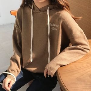  Rosy.B - Long-Sleeve Lettering Hoodie