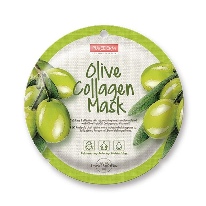  PUREDERM - Circle Mask &ndash; Olive Collagen 