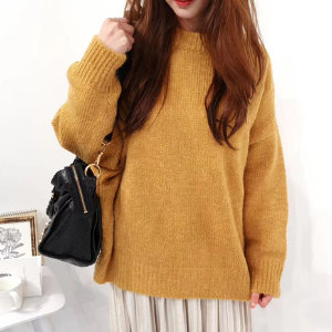  Seoulflash - Round-Neck Plain Knit Sweater 