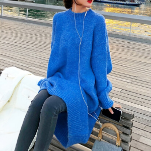  Bbuckkooki - Round-Neck Oversized Knit Dress