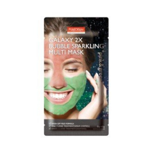  PUREDERM - Galaxy 2X Bubble Sparkling Multi Mask - 6g+6g - Pink & Green