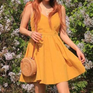  Stylenanda - Spaghetti-Straps Cross-Back A-Line Mini Dress